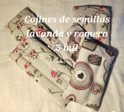 Cojines de semillas con lavanda y romero